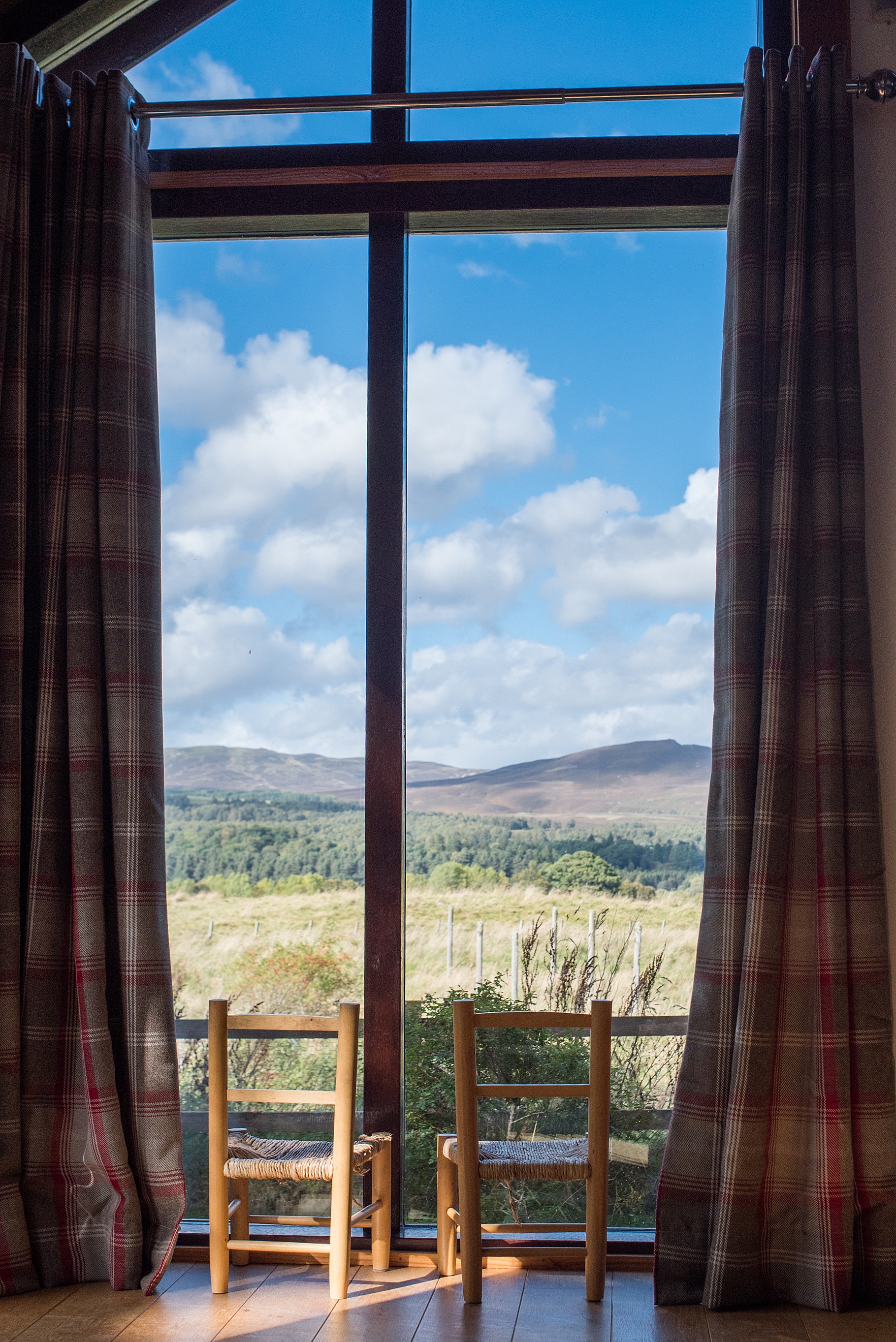 View from Balnacraig Lodge across the Cairngorms